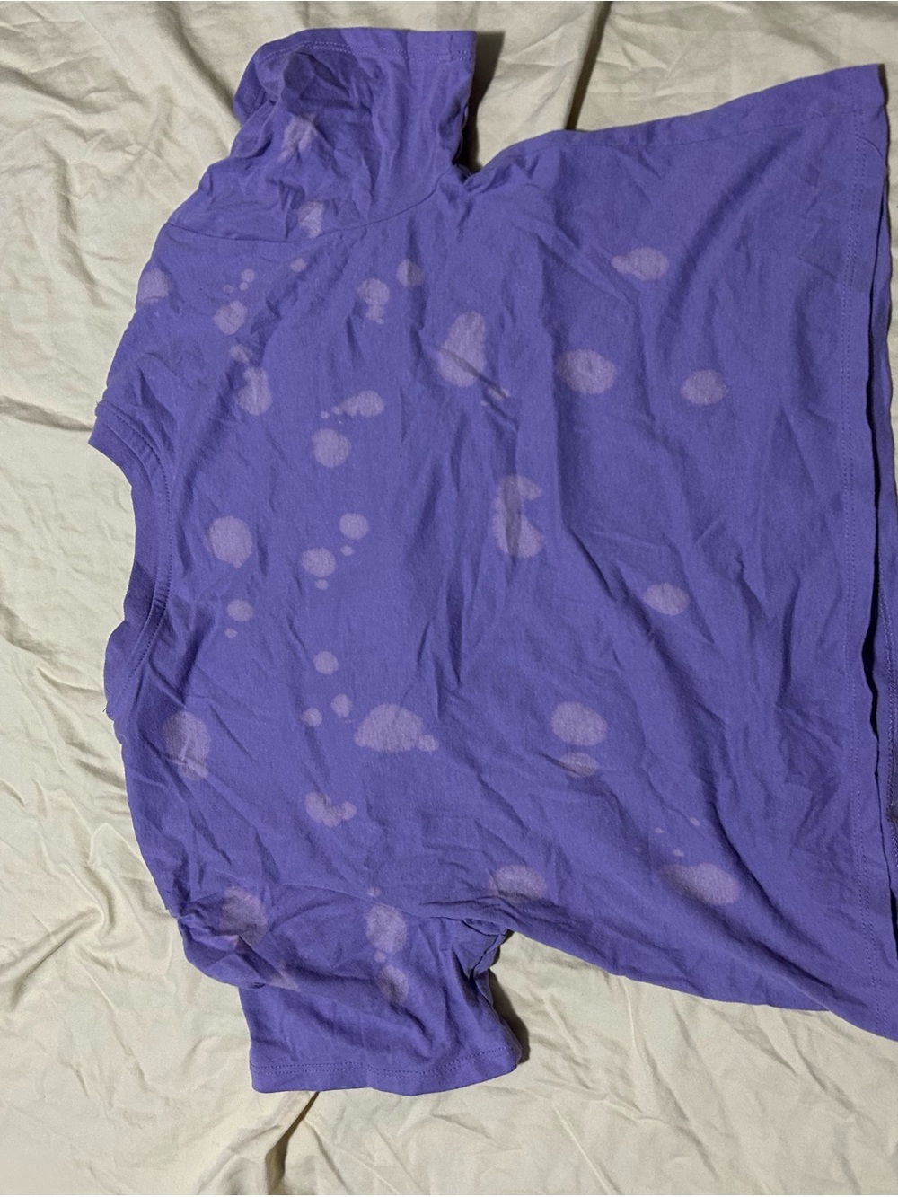Purple Bleached Spot Tie-Dye Tee